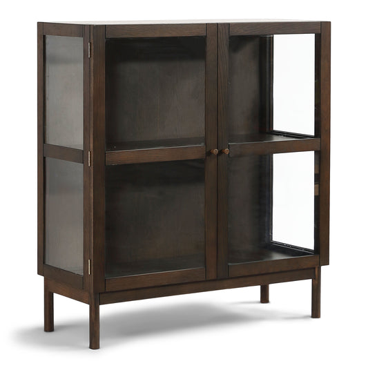 Havana vitrine en chêne fumé avec 2 portes – 110x40x100 cm