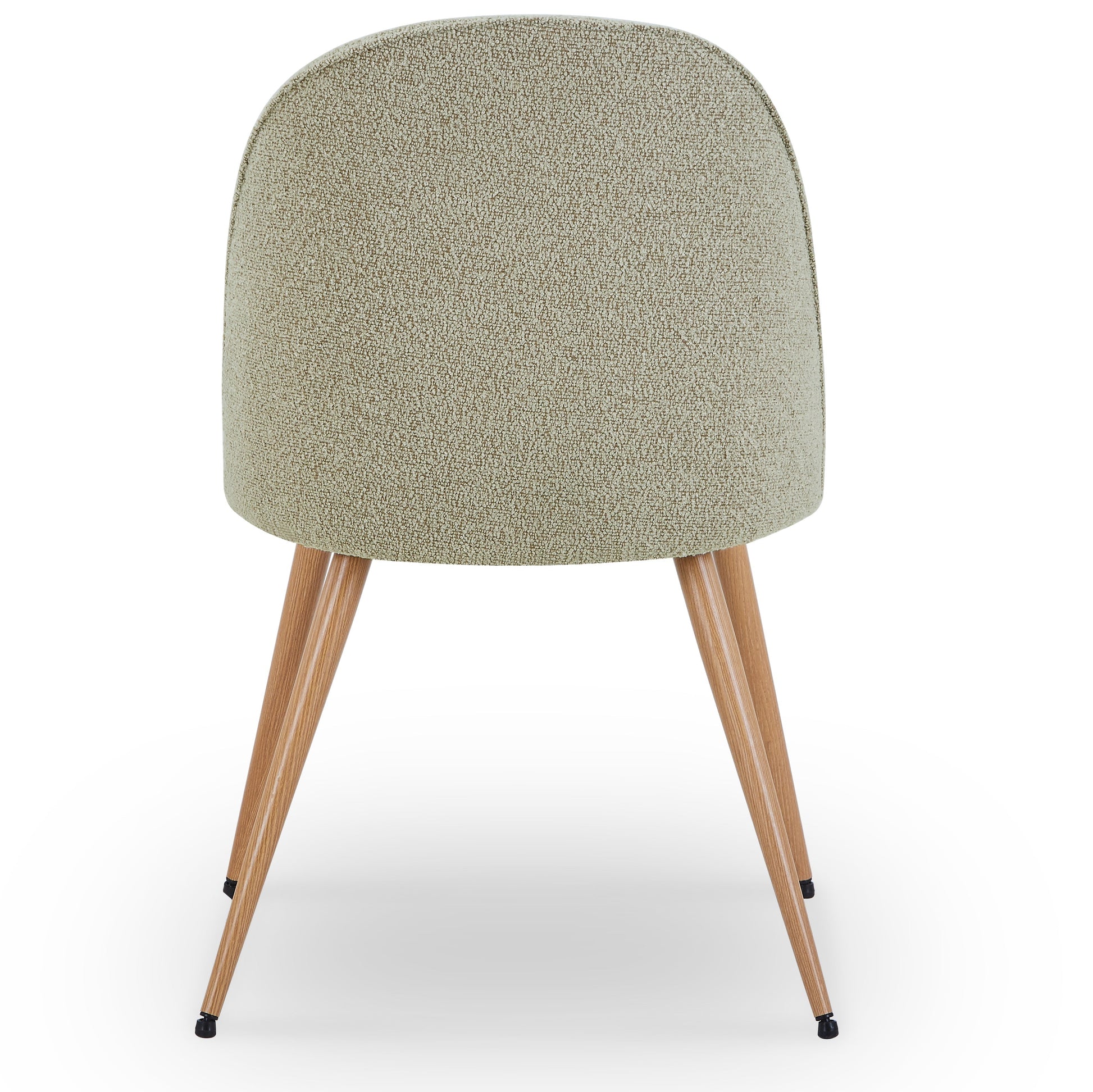 Annika Chaise de salle à manger – Tissu bouclé sable avec pieds aspect chêne