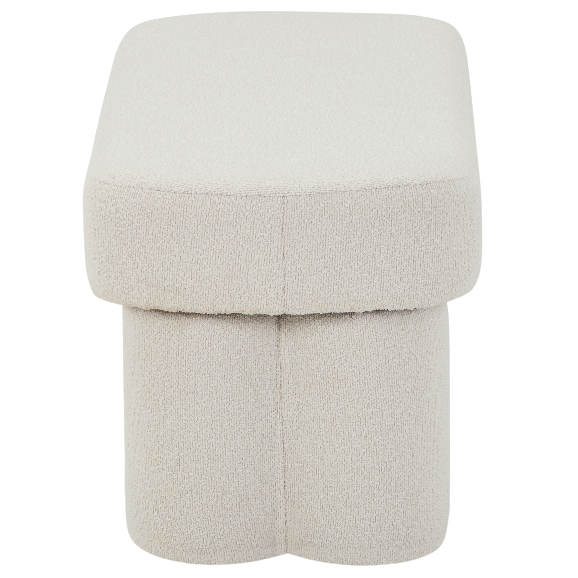 Linea banc blanc bouclé 100x42x44 cm