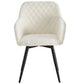 Carlo - Chaise de salle à manger en bouclé blanc avec rotation à 360 degrés