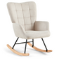 Fauteuil à bascule Allison avec accoudoirs - tissu beige