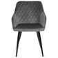 Carlo - Chaise de salle à manger en velours gris avec accoudoirs