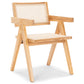 Ava - Chaise de salle à manger avec accoudoirs en frêne avec assise en osier tressé