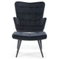 Alfred - Fauteuil avec repose-pieds - Velours noir