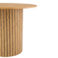 Milas table à manger ronde à lamelles Ø90 cm - look chêne avec pied en colonne