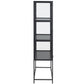 Seaford - Vitrine en verre - Acier noir 77 x 35 x 150 cm
