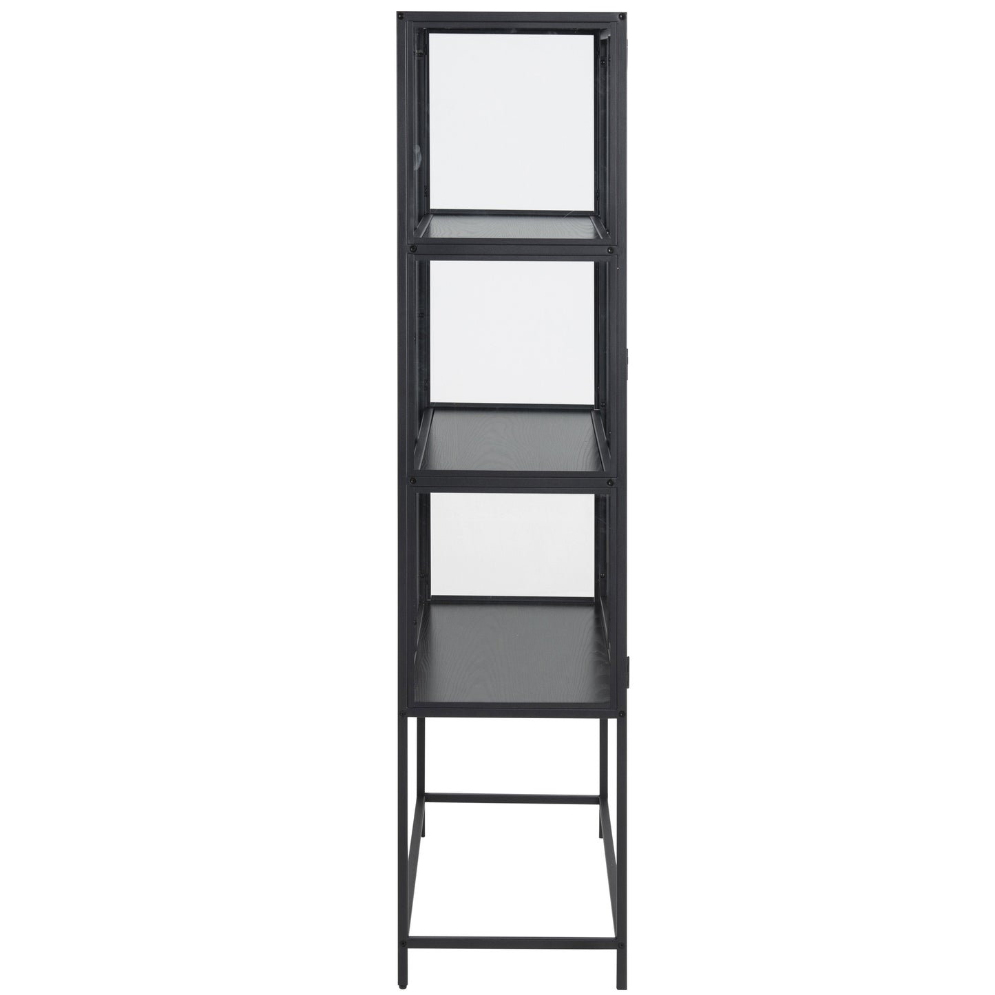 Seaford - Vitrine en verre - Acier noir 77 x 35 x 150 cm