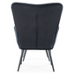 Alfred - Fauteuil avec repose-pieds - Velours noir