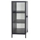 Herman - Meuble de rangement en verre - Métal noir 80 x 40 x 105 cm