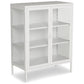 Herman - Buffet/vitrine en verre - Métal blanc 80 x 40 x 105 cm