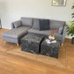 Lulu - Canapé d'angle réversible gris côté droit ou gauche L:215 x P:82 x H:78 cm