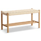 Banc Elias en chêne avec assise tressée 90x35x45