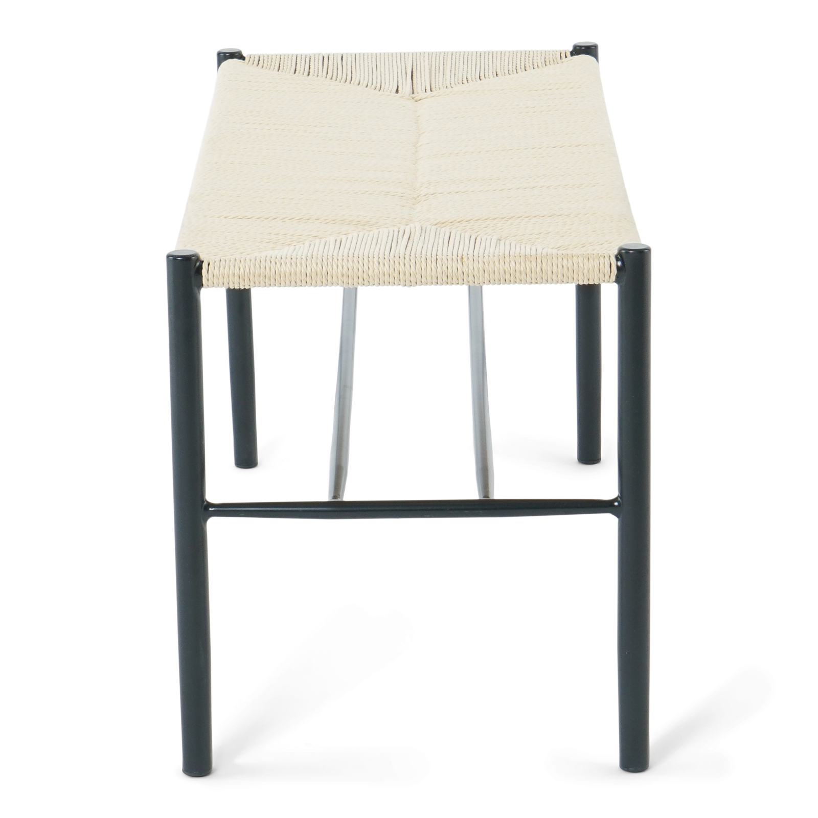 Bella - Banc noir avec assise tressée