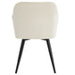 Carlo - Chaise de salle à manger en bouclé blanc avec rotation à 360 degrés