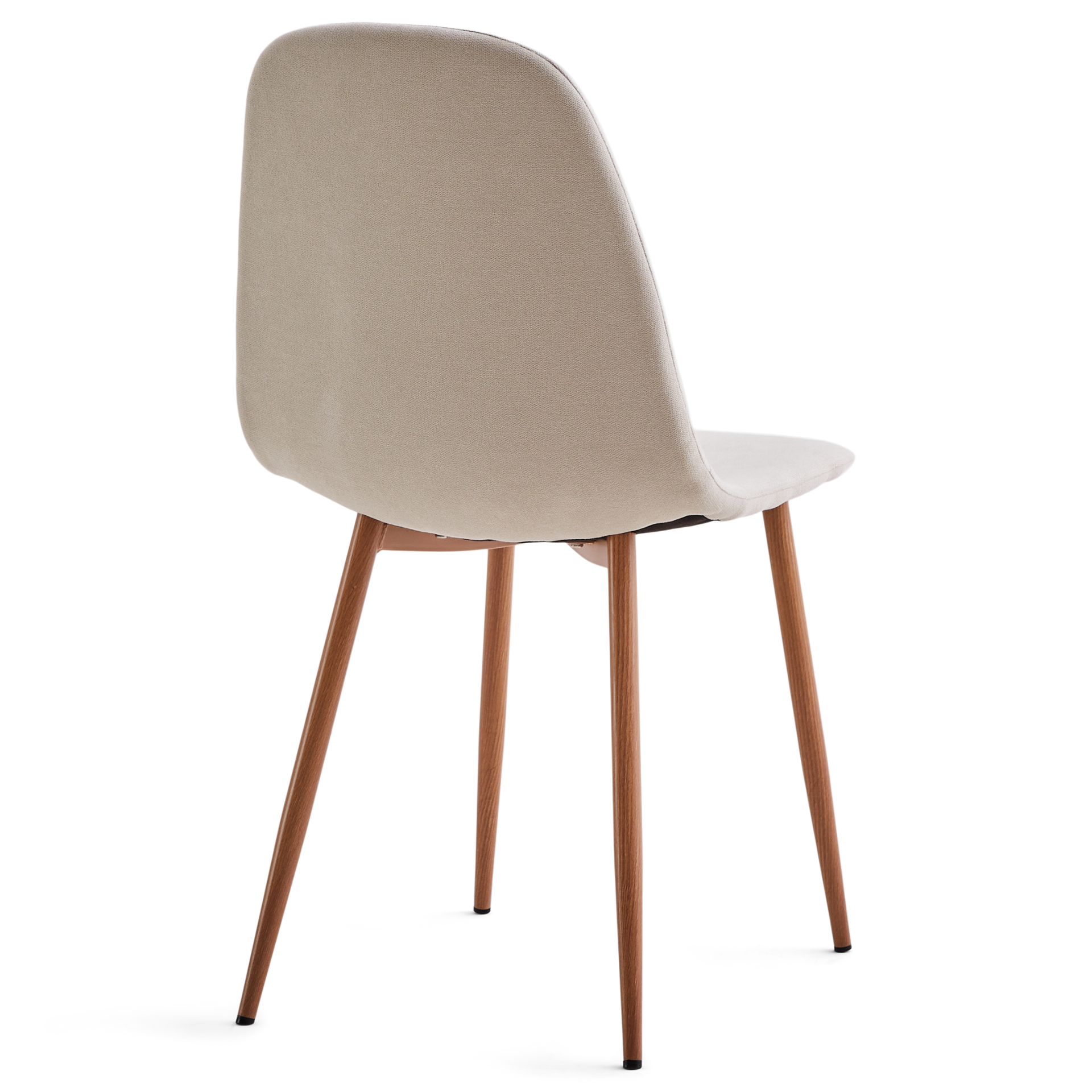 Anna - Chaise de salle à manger en tissu beige avec aspect chêne
