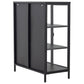 Herman - Meuble de rangement en verre - Métal noir 80 x 40 x 105 cm