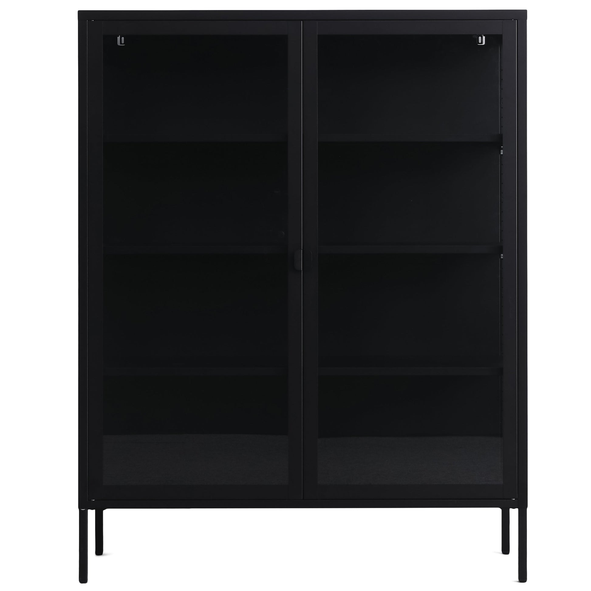 Herman - Vitrine en métal noir/verre 110 x 40 x 140 cm