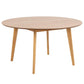 Rickie - Table de salle à manger ronde en placage de chêne laqué Ø140 cm