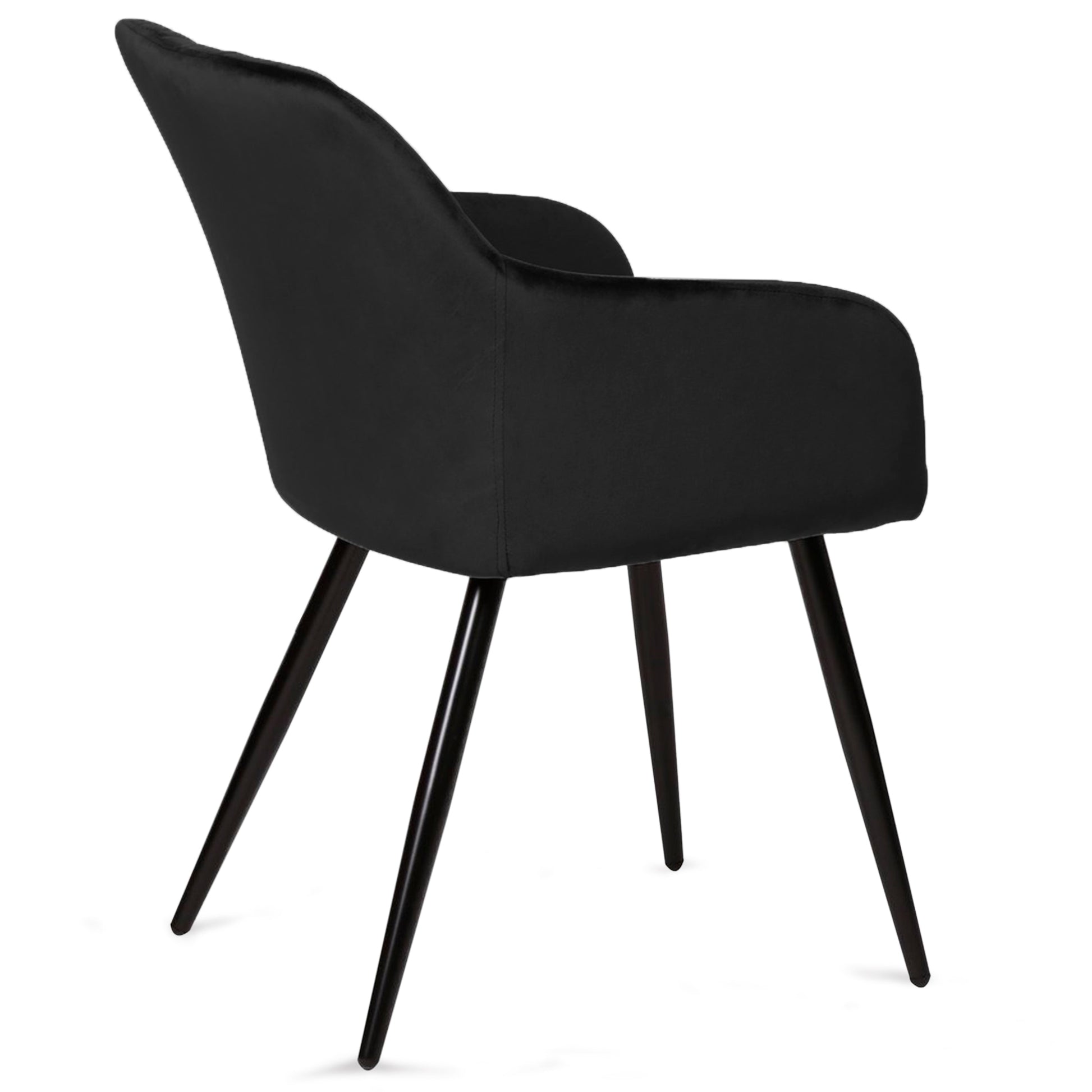 Carlo - Chaise de salle à manger en velours noir