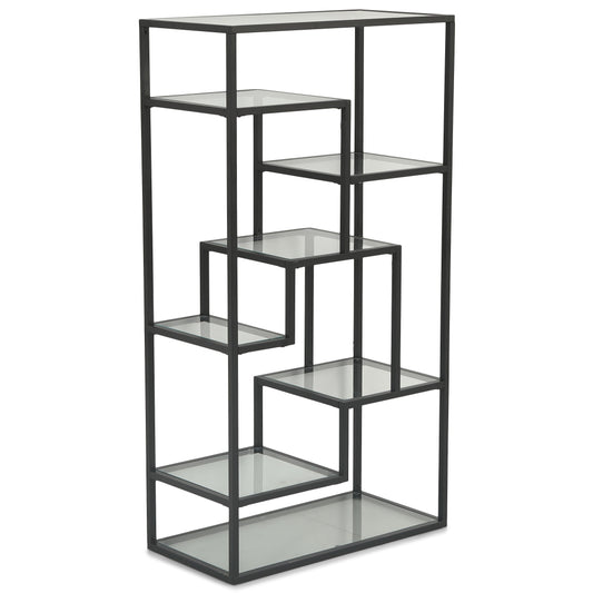 Bianca - Étagère bibliothèque avec étagères en verre 80x40x150 cm