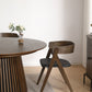Chaise en bois Samantha en chêne fumé avec assise en PU noire