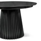 Monica - Table de salle à manger ronde à lamelles noire 120 cm