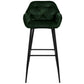 Mario - Tabouret avec dossier en velours vert 65 cm