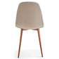 Anna - Chaise de salle à manger en tissu beige avec aspect chêne
