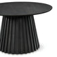 Monica - Table basse ronde en bois laqué noir Ø78 cm