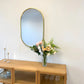 Sofie - Miroir ovale avec cadre en laiton/doré 50 x 80 cm