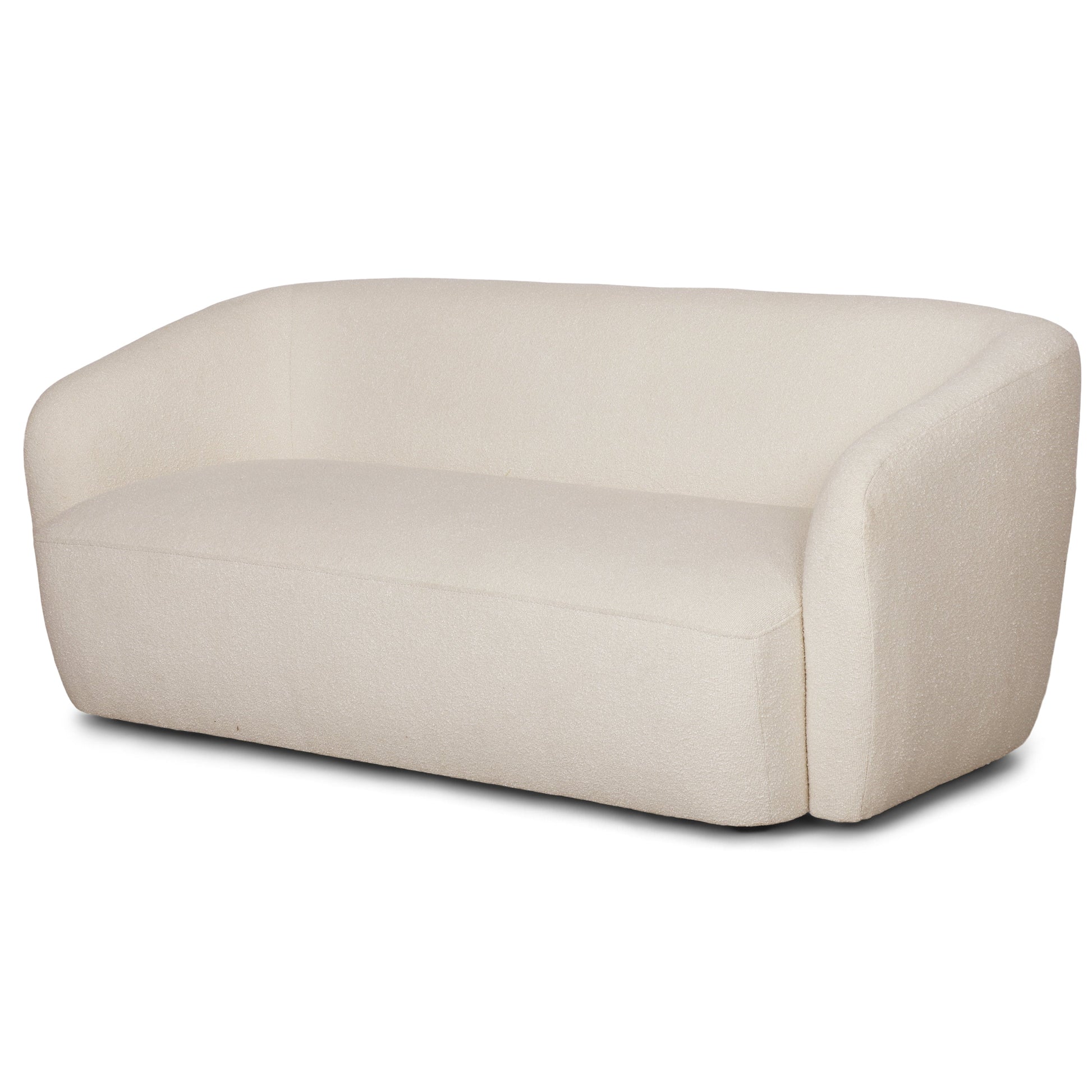 Melisa - Canapé 2 places en bouclé blanc L: 173 x P: 84 x H: 66 cm