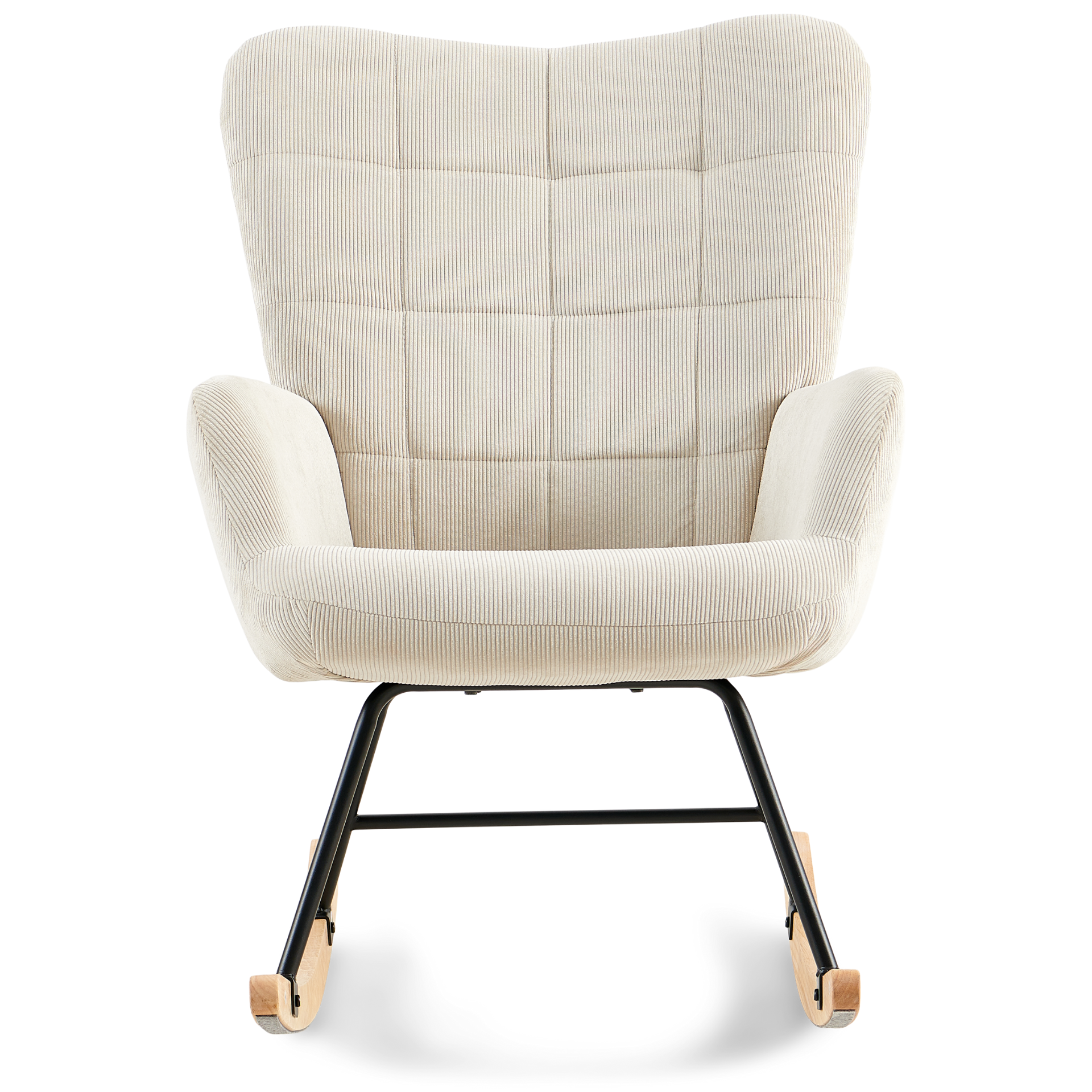 Allison - Fauteuil à bascule avec accoudoirs - Velours beige