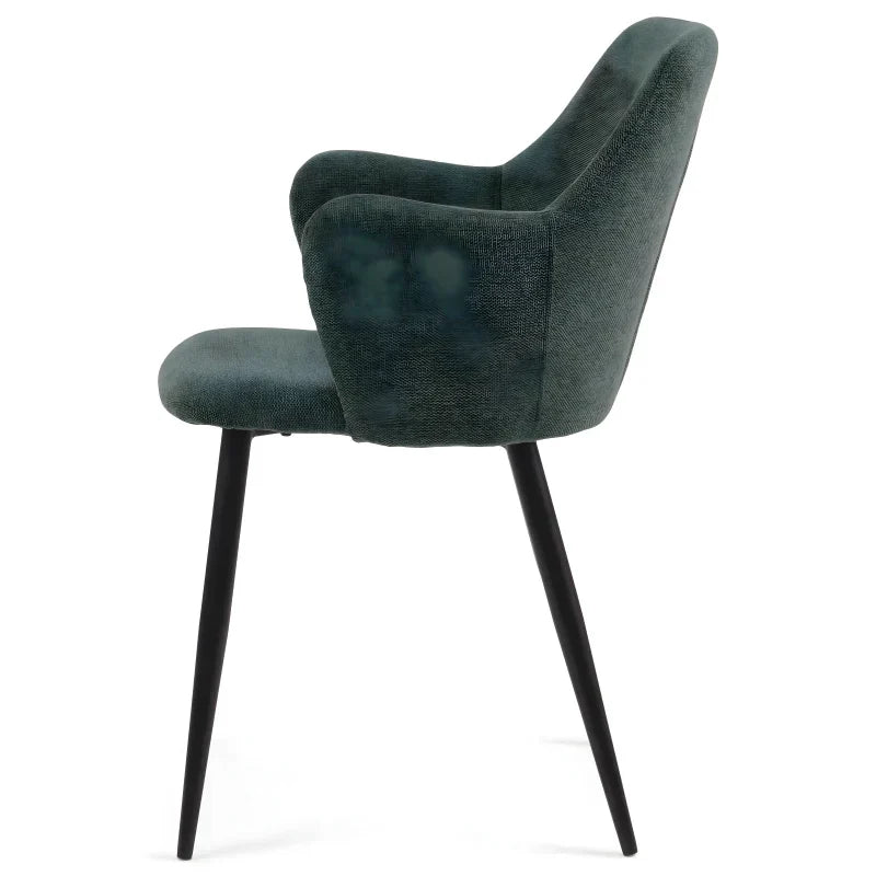 Mathilda - Chaise de salle à manger en tissu vert