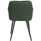 Carlo - Chaise de salle à manger en velours vert avec accoudoirs