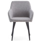 Jenna - Chaise de salle à manger en tissu gris avec pieds noirs