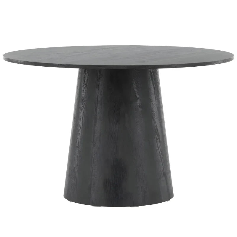 Scarlett - Table de salle à manger ronde avec pied central noir Ø120 cm