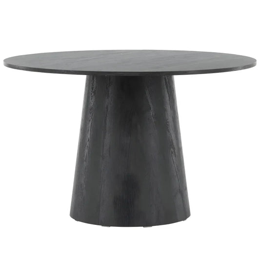 Scarlett - Table de salle à manger ronde avec pied central noir Ø120 cm