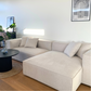 Hailey - Canapé d'angle droit beige avec 2 modules L: 294 x P: 148 x H: 65 cm