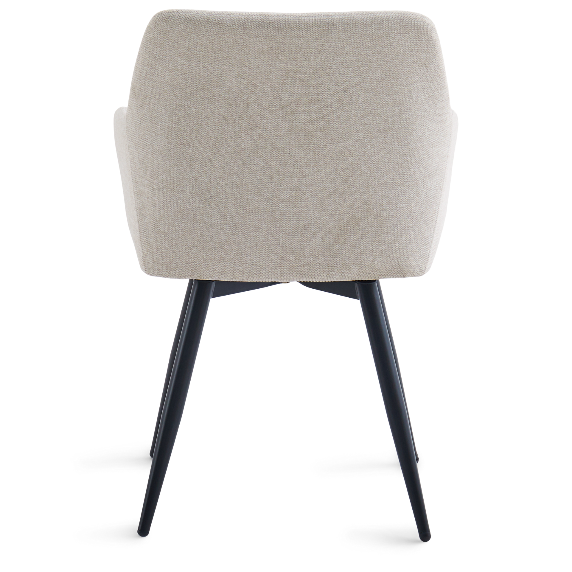 Carlo - Chaise de salle à manger rembourrée beige avec rotation à 360 degrés