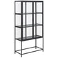Seaford - Vitrine en verre - Acier noir 77 x 35 x 150 cm