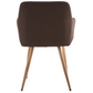 Jenna - Chaise de salle à manger en tissu marron avec aspect chêne