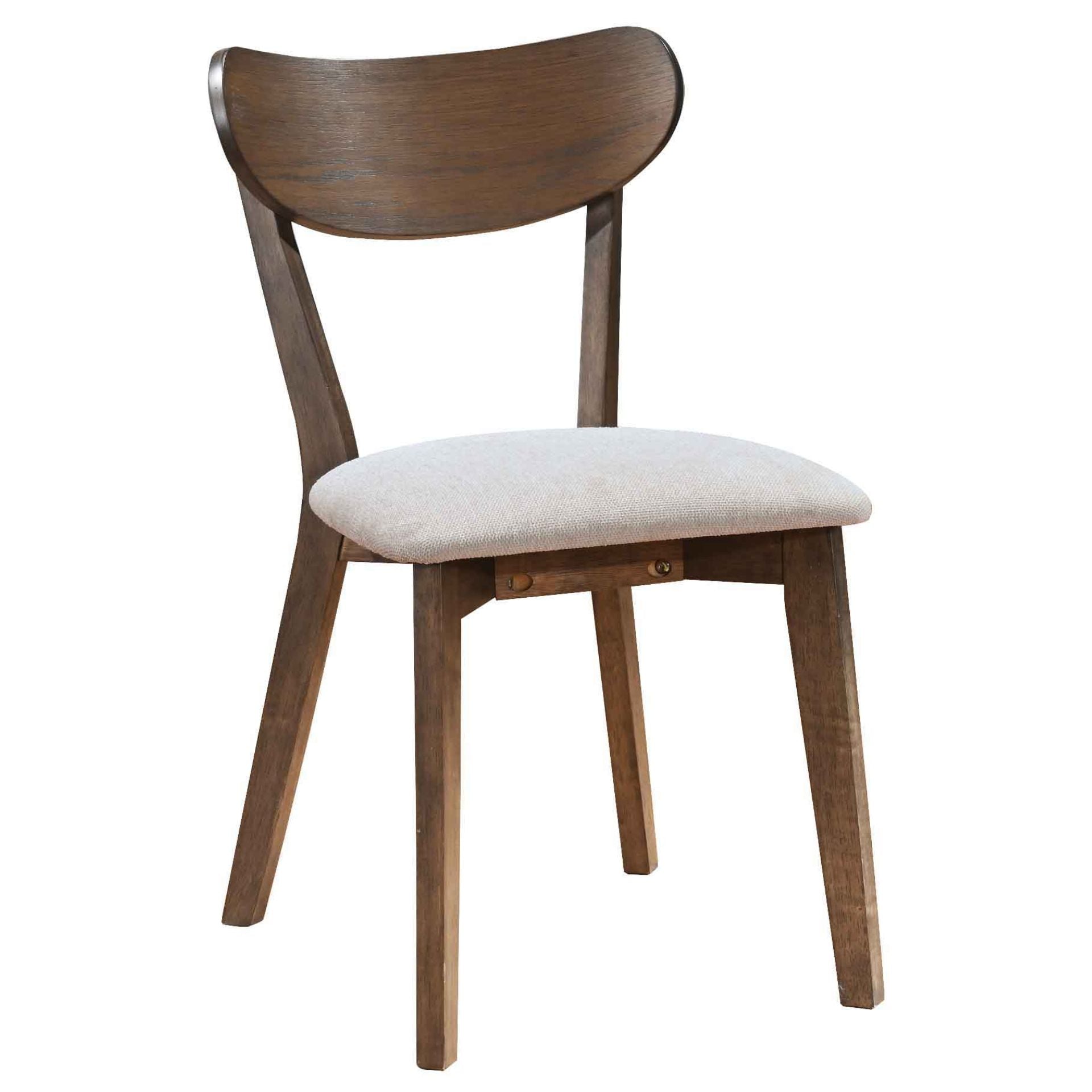 Rickie - Chaise de salle à manger en bois de chêne fumé avec siège rembourré