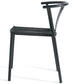 Shila - Chaise de salle à manger noire avec tressage noir
