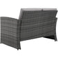 Canapé de jardin lounge en rotin Pour 4 personnes Design courbé