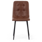 Jessi Chaise de salle à manger - Cuir synthétique brun avec pieds en métal noir