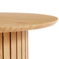 Milas - Lamelles table basse ronde Ø80 cm en épicéa avec pied colonne