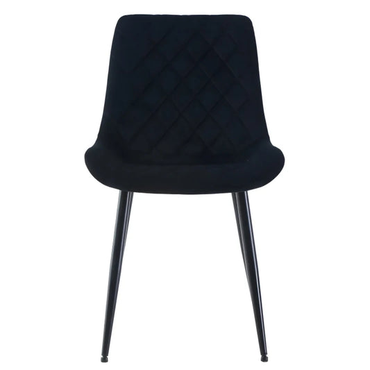 Amina - Chaise de salle à manger en velours noir