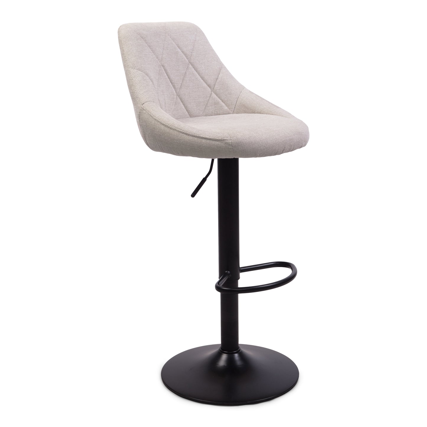 Cassie - Tabouret de bar beige réglable avec fonction pivotante à 360 degrés