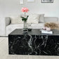 Adele - Table basse rectangulaire en aspect marbre noir 100 x 50 cm