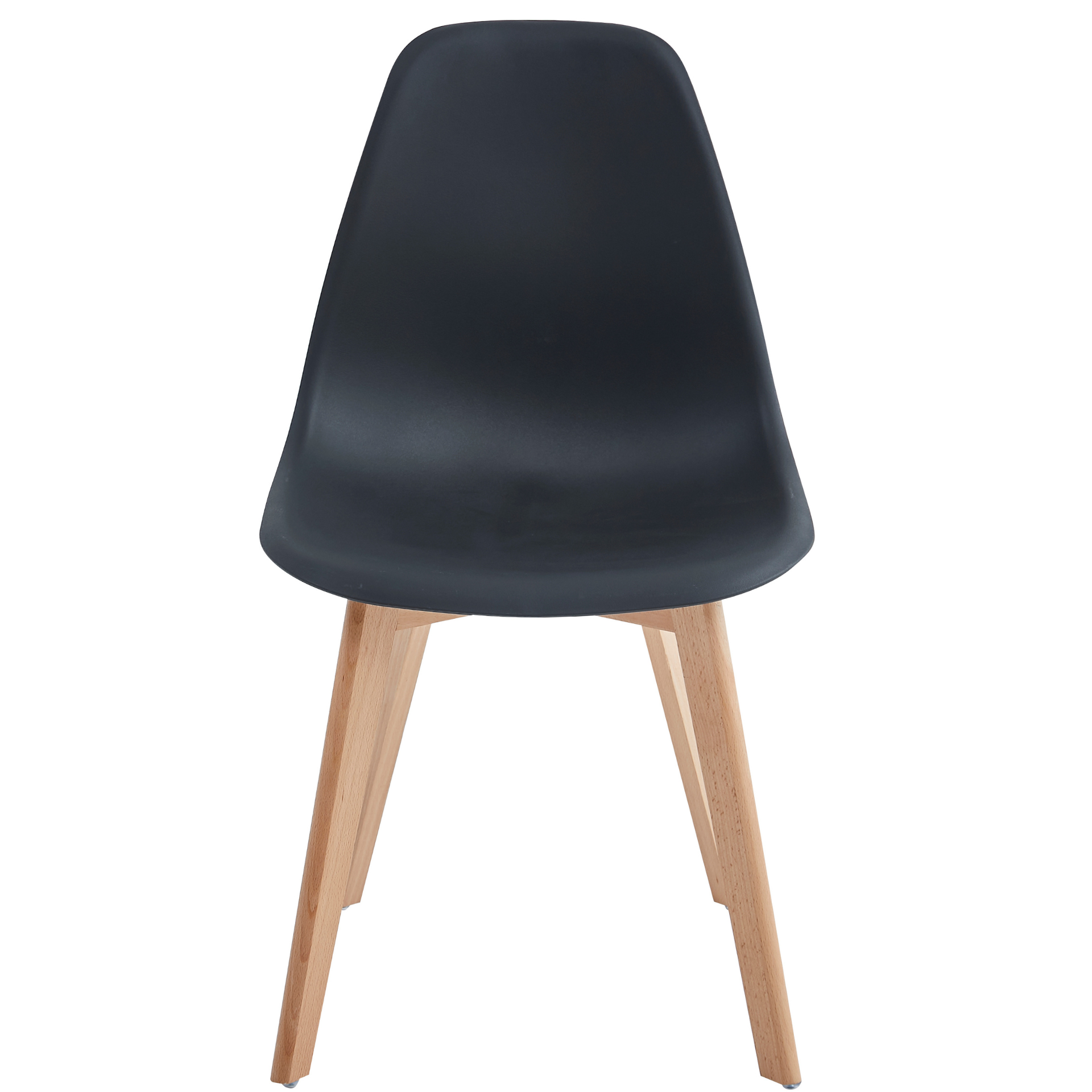 Jessica - Chaise de salle à manger noire avec pieds en bois